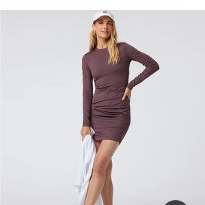 Vuori Long Sleeve Ruched Dress - Purple XS